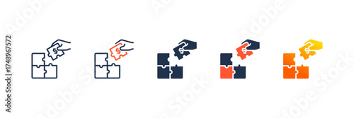 Contribution icon set multiple style collection