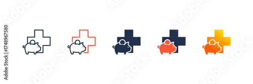 Hsa icon set multiple style collection