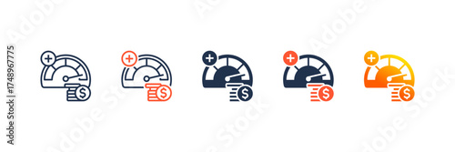 Contribution Limit icon set multiple style collection