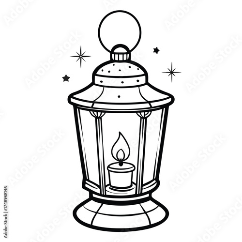 Tranquil Lantern Glow Illuminating the Dim Night Sky