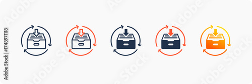 Artifact Repository icon set multiple style collection
