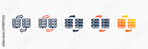 Blue Green Deployment icon set multiple style collection