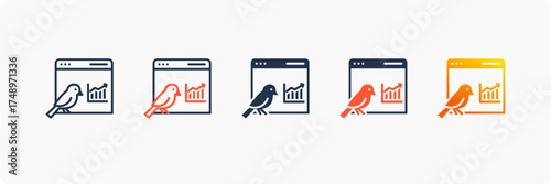 Canary Release icon set multiple style collection