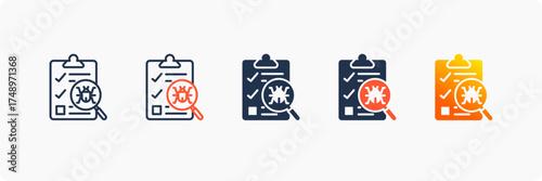 Vulnerability Check icon set multiple style collection