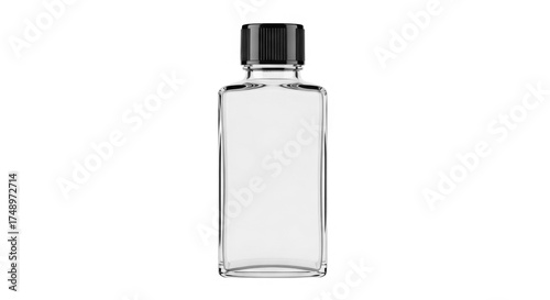 Clear liquid bottle isolated on isolated on white background