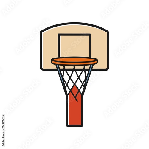 Basketball hoop isolated on white