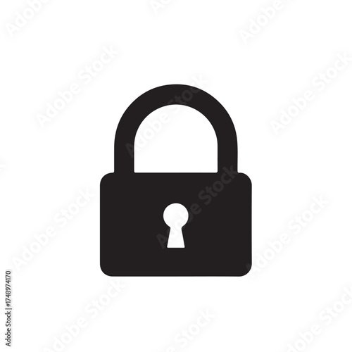 lock icon silhouette vector  on white background