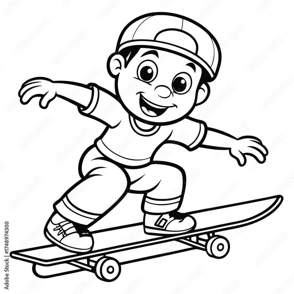 Fototapeta premium Skateboarding Stunt on a Rail: Skateboarder Grinding in Action