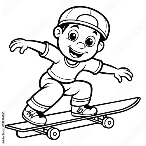 Skateboarding Stunt on a Rail: Skateboarder Grinding in Action