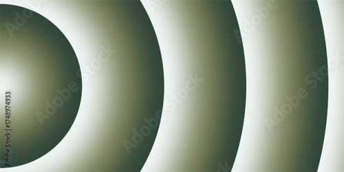 Concentric Circles Radiating Outward With A Smooth Gradient Transition From White To A Muted Olive Green.