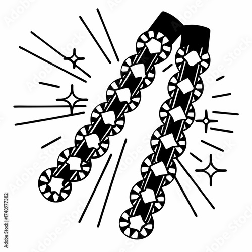 Decorative hair accessories with sparkles and shine effect  