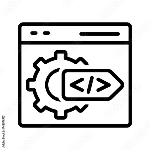 Vector black line icon for Meta tag