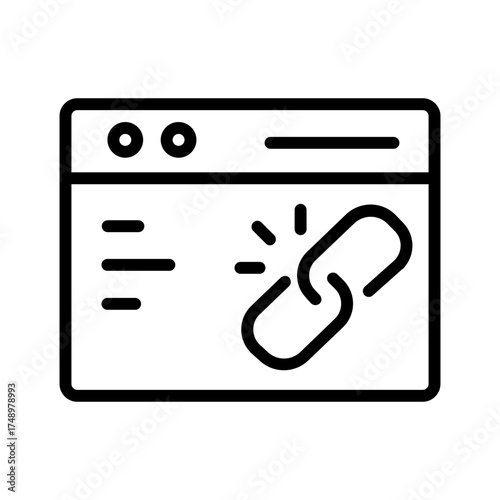 Vector black line icon for Backlink