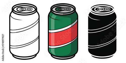 soda can outline coloring book page line art outlined vector illustration flat color cartoon style