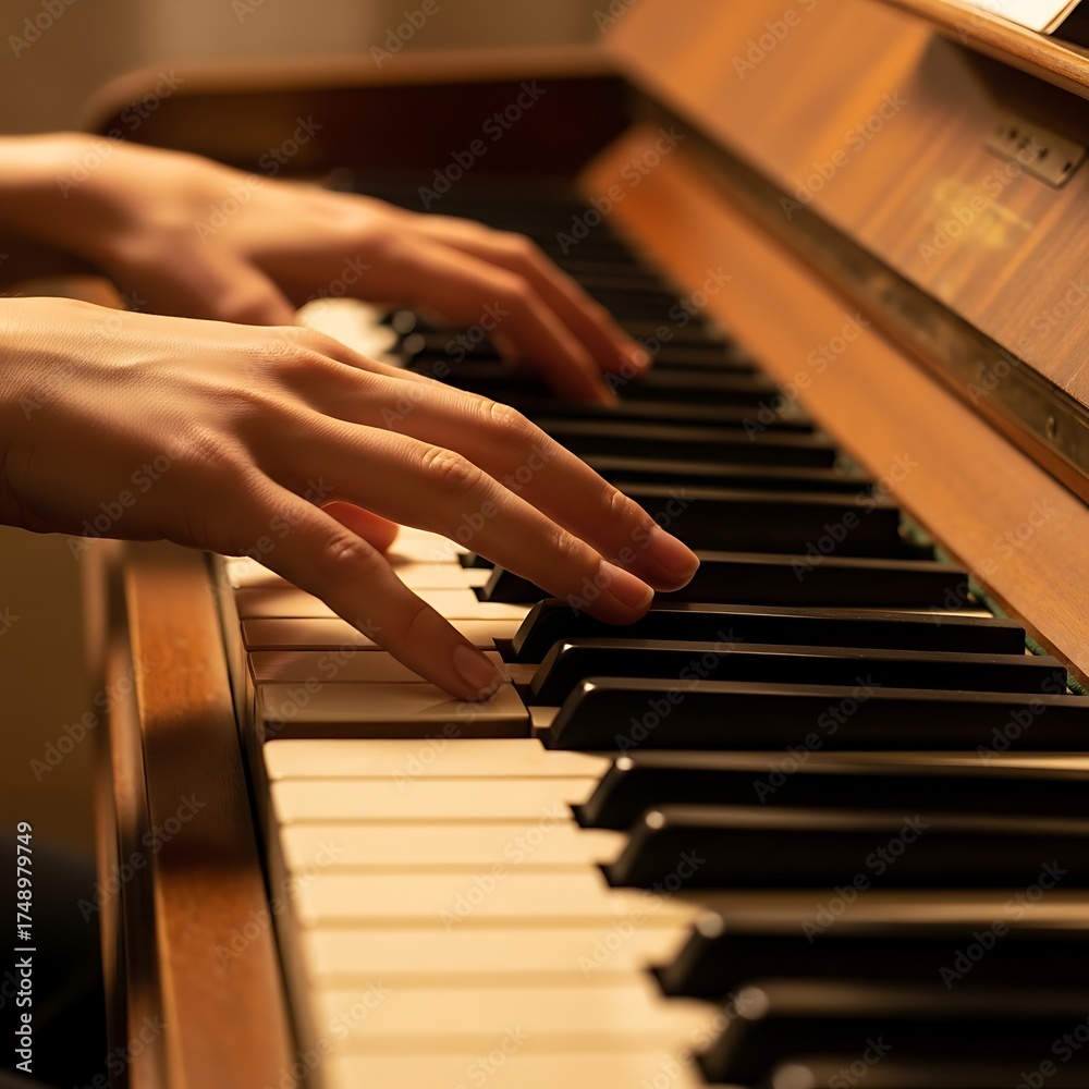 custom made wallpaper toronto digitalPiano Performance - Hands on Keys Creating Music.
