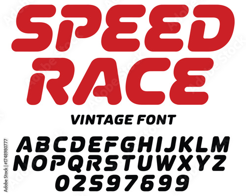 A dynamic and stylized motion font for vintage automotive designs