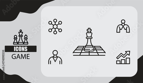  Colorful Flat Game Icon Set with Modern Design Elements for Video Game and App Interface Concept