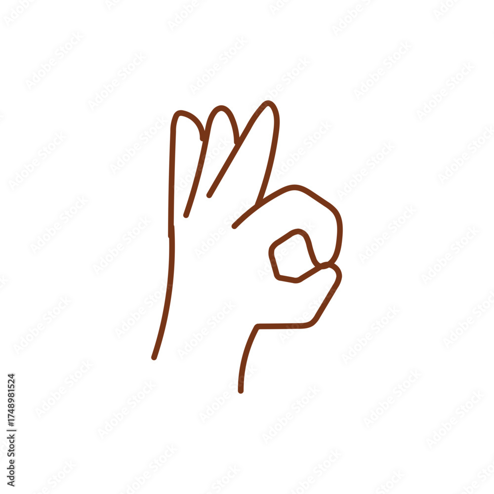 Obraz premium Doodle Illustration of Okay Hand Gesture