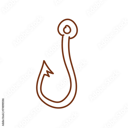 Doodle Illustration of Fishing Hook
