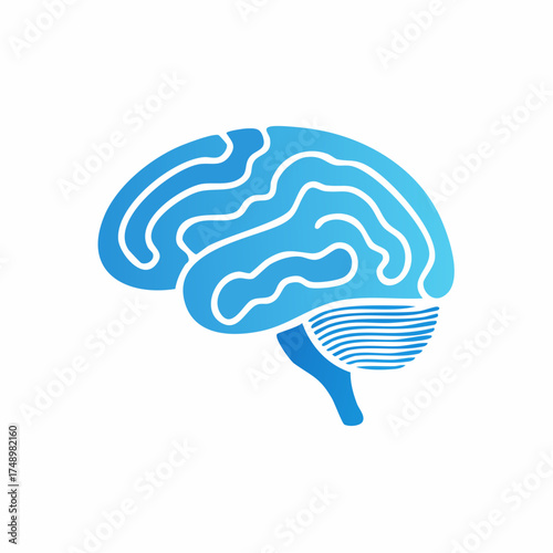 Abstract brain illustration representing human intellect, memory and thought process