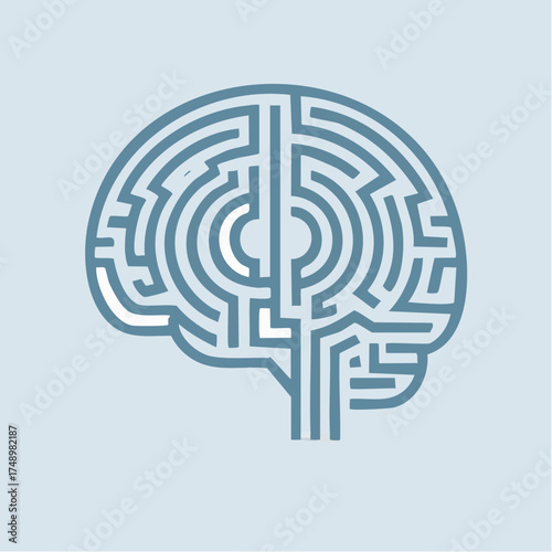 Abstract brain maze concept symbolizing complexity of thought and problem-solving
