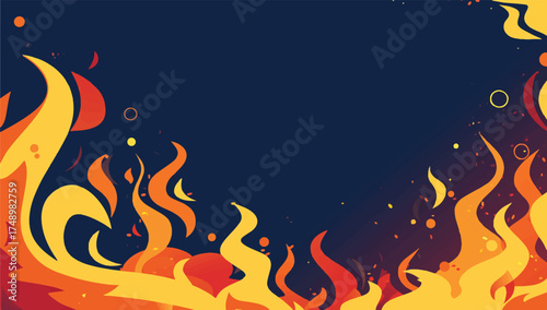 Fiery Flame Design: A vibrant and dynamic flame design bursting with energy, perfect for adding a touch of heat and intensity to any project. 
