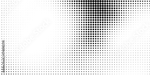 Black halftone dots on a white background. Blank layout in comic pop art style.eps10