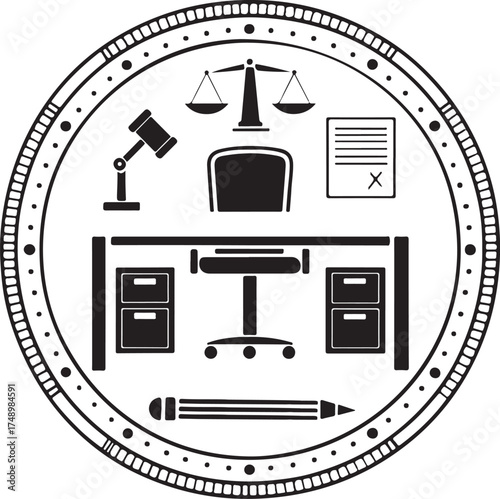 Legal Office Illustration Justice & Law
