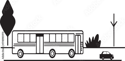 Public transportation and passenger vehicles on the road