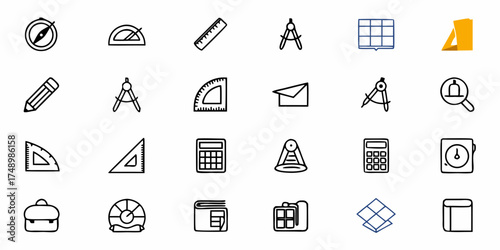 Educational tools and school supplies for learning success, a set of vector icons perfect for back-to-school designs and educational resources, fostering knowledge