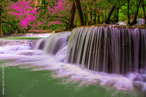 Huay Mae Khamin waterfall in Kanchanaburi province, Thailand.