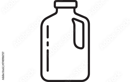 Simple outline illustration of a plastic milk jug with handle
