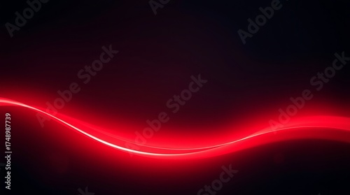 Red Curved Light Gradient Abstract Background with Grain Texture and Dark Glow Effect