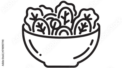 Fresh green salad in a simple white bowl, a healthy and delicious meal.