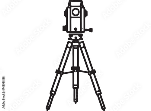 Precision surveying instrument on a stable tripod, ready for detailed measurement.