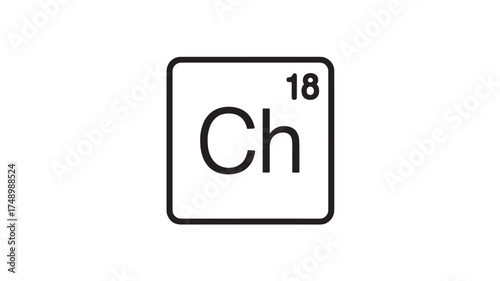 Periodic table element symbol for chemical element.