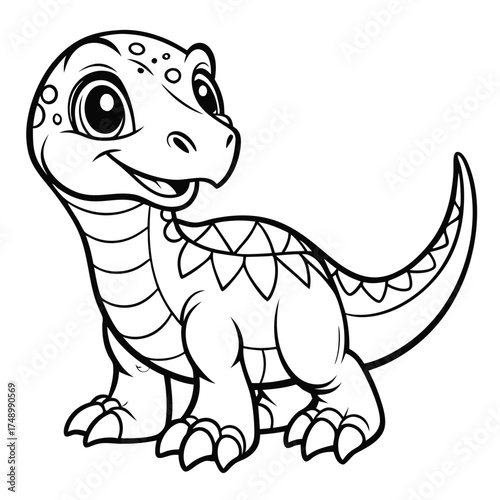 Coloring Page Depicting a Basking Sauropelta Dinosaur