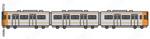 電車　イラスト　ベクター　オレンジ
