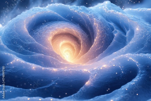 Spiral vortex in blue sky.