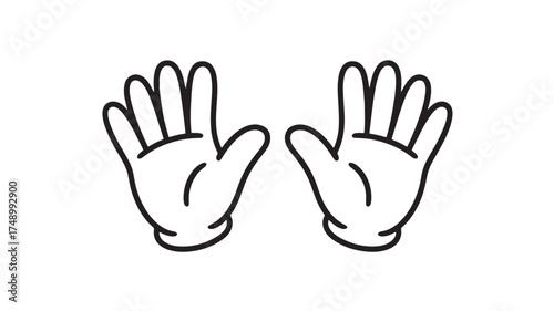Two cartoon hands reaching upwards in a friendly greeting gesture