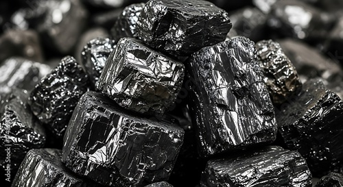 Close-up of Coal - A Fossil Fuel Energy Source.