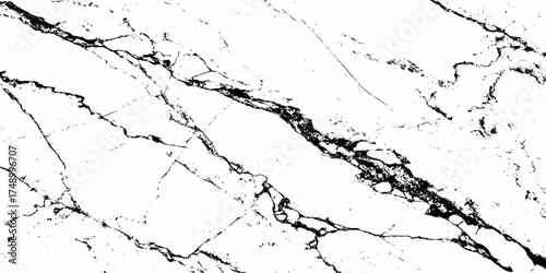 Elegant white marble texture with natural black veins, high-resolution background for interior design, luxury surfaces, countertops, and modern architecture. Clean, minimal, and realistic stone patter