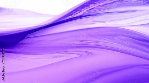 Soft, layered purple watercolor waves ripple flow black background gentle variations lavender deep violet wave overlaps blends with semi-transparent edges, meditative motion