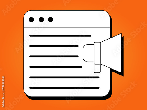 Website Advertising Icon,Viral Content Marketing Concept
