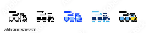 Agile Release Train Icon Collection With Multiple Styles