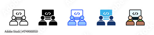 Pair Programming Icon Collection With Multiple Styles