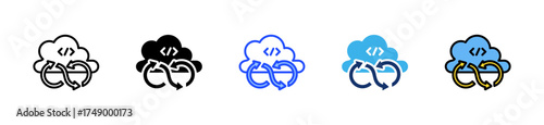 Devops Integration Icon Collection With Multiple Styles