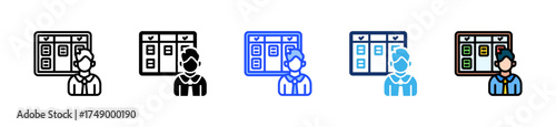 Scrum Master Icon Collection With Multiple Styles