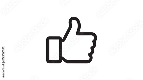 Simple line icon of a hand giving a thumbs up gesture on a white background.