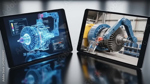 Digital Twin Technology - Real-time Monitoring and Predictive Maintenance for Industrial Turbines.